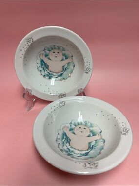 Vintage Royal Worcester Porcelain Cabbage Patch Kids Bowl Set of 2 -1984